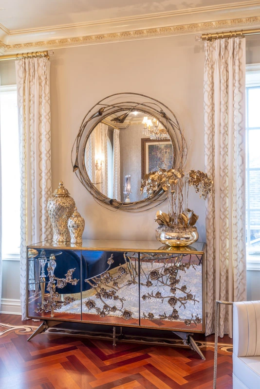 Elegant formal living room featuring luxury Portuguese craftsmanship, custom furniture, and sophisticated décor.